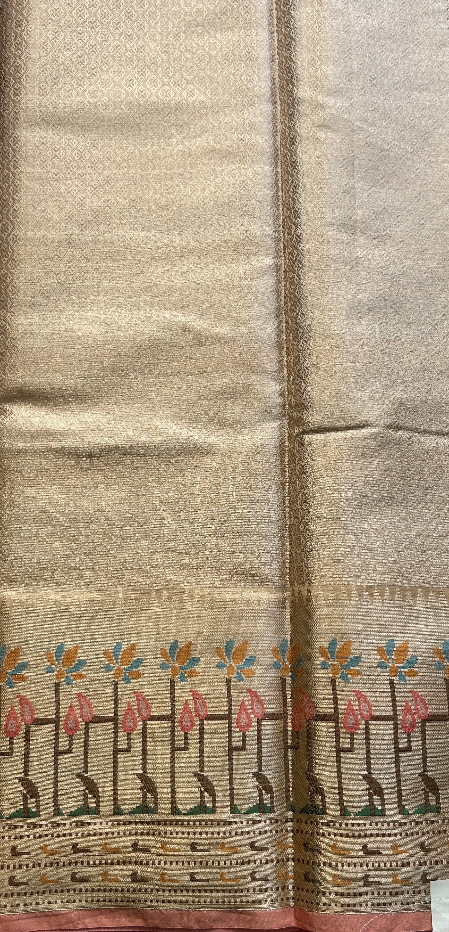 Silk kota Saree Lilac colored Complemented with a Zari Border. - Sampradaya Designer Studio