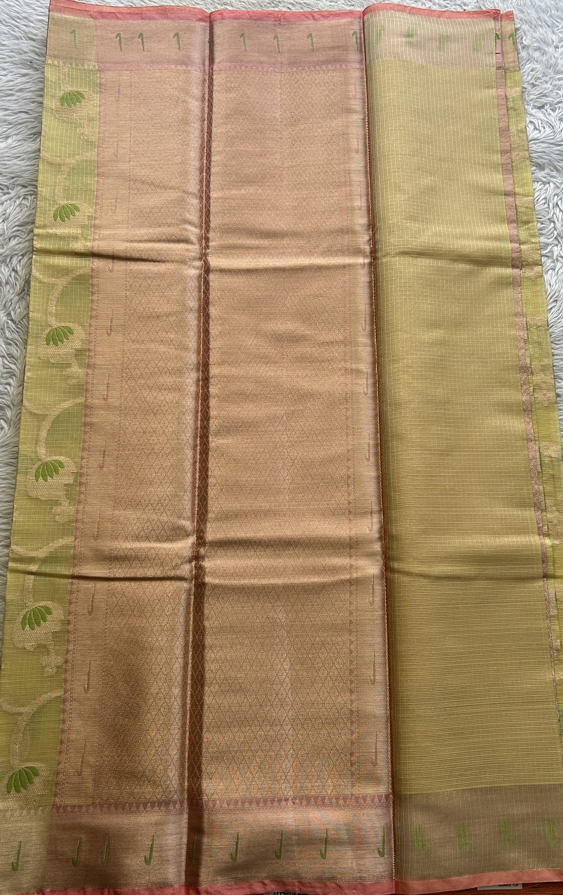 Silk kota Saree Pale Yellow colored Complemented with a Muniya Border. - Sampradaya Designer Studio