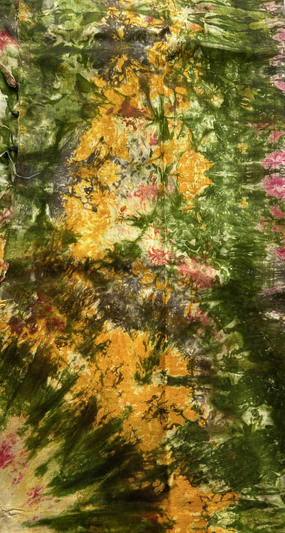 Mangalagiri Pattu Shibori Saree Lighr Olive Green colored complemented with a Borderless. - Sampradaya Designer Studio
