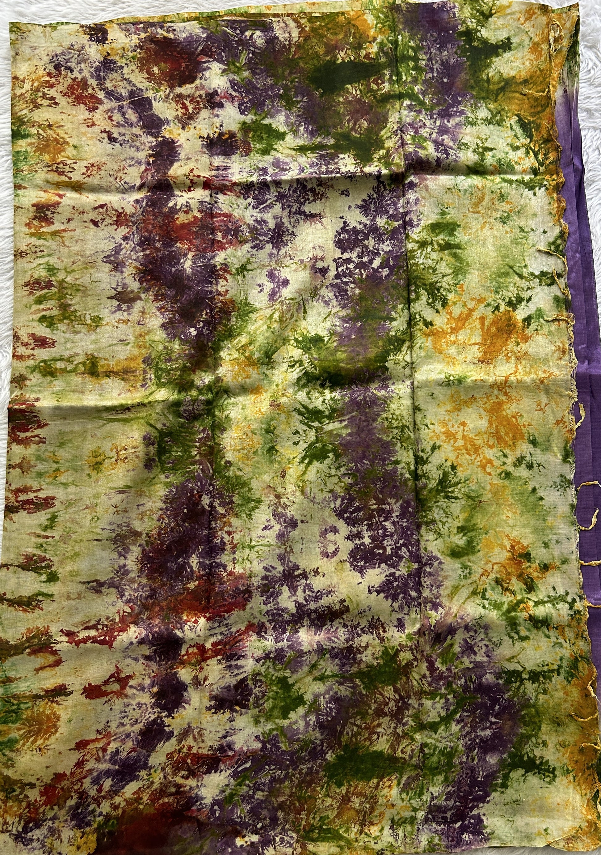Mangalagiri Pattu Shibori Saree Lavender colored complemented with a Borderless. - Sampradaya Designer Studio