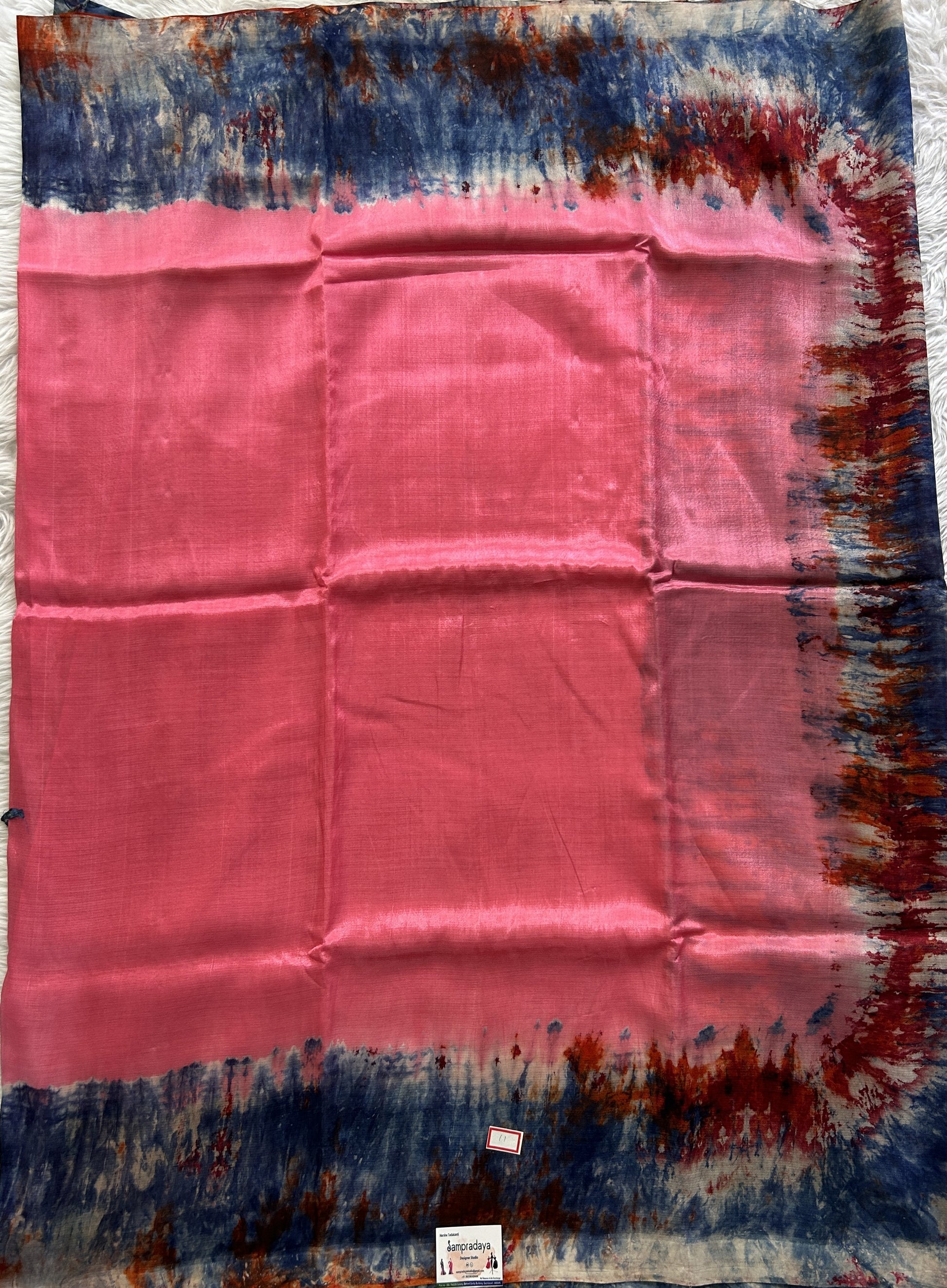 Mangalagiri Pattu Shibori Saree Pink colored complemented with a Borderless. - Sampradaya Designer Studio