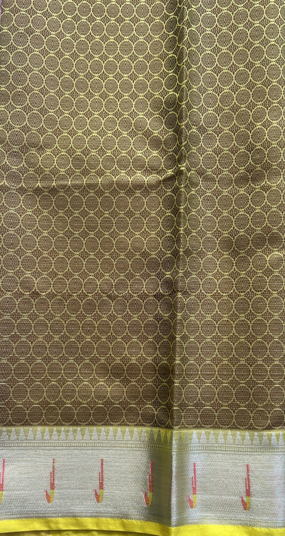 Silk kota Allover Saree Light Lavender colored Complemented with a Muniya Border. - Sampradaya Designer Studio