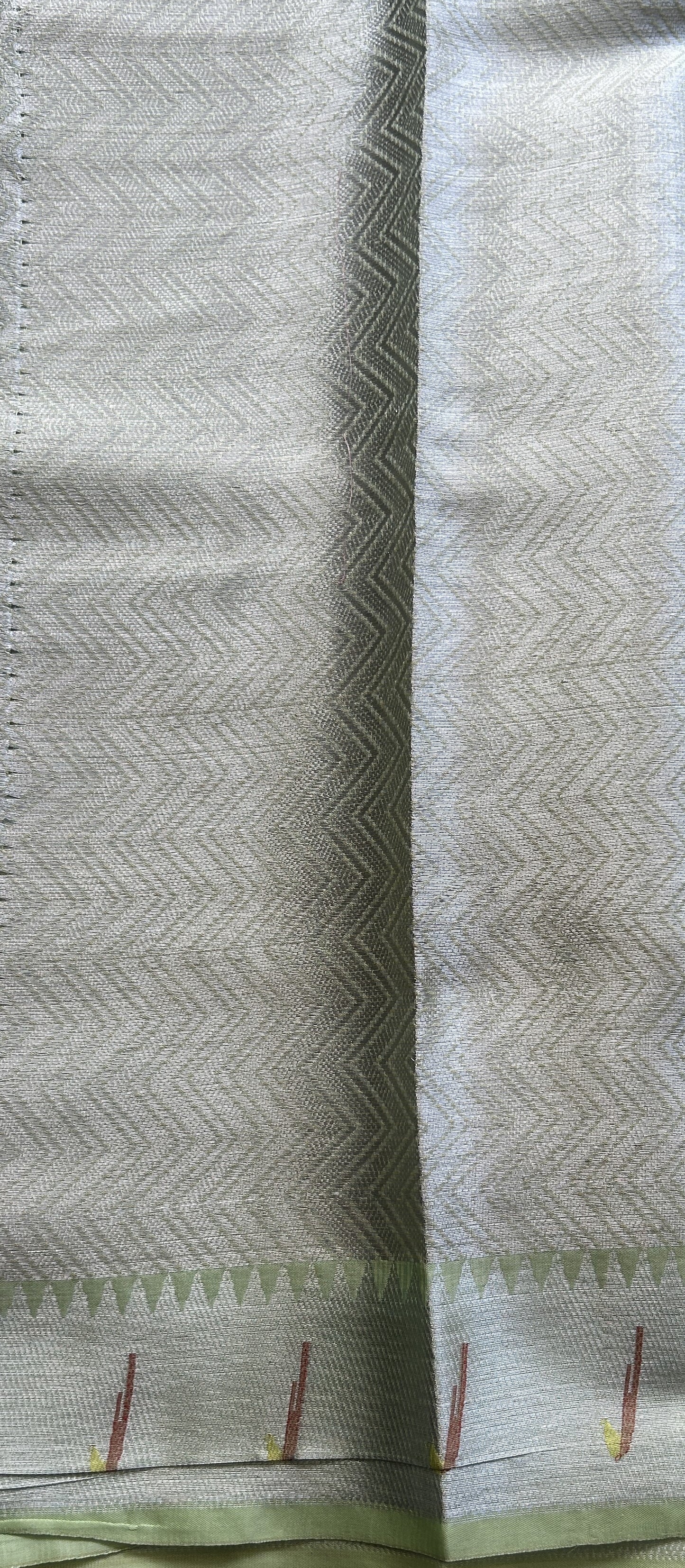Silk kota Allover Saree Light Green colored Complemented with a Muniya Border. - Sampradaya Designer Studio