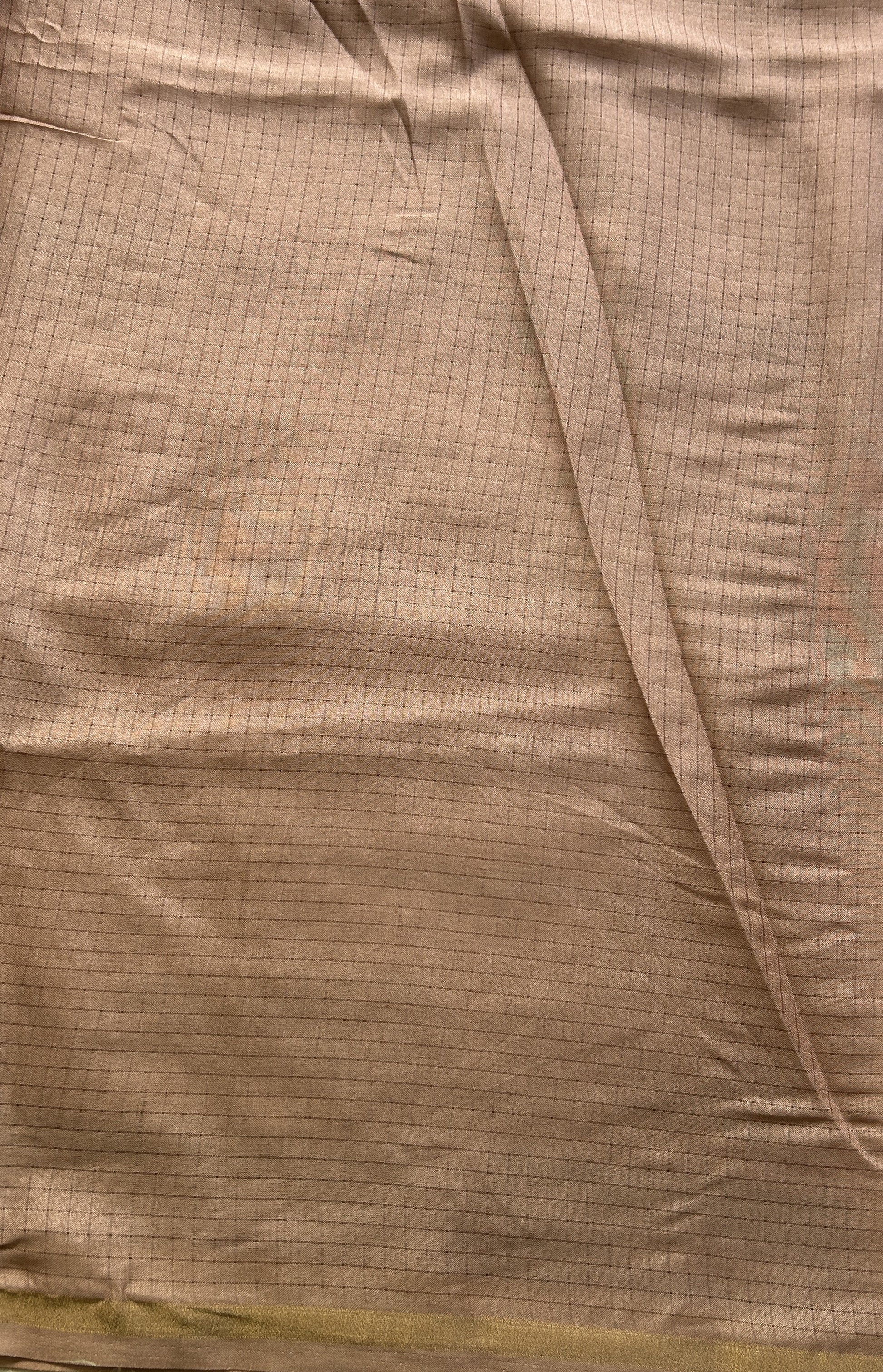 Semi Tussar Saree Rose Wood Colored complemented with a Borderless. - Sampradaya Designer Studio