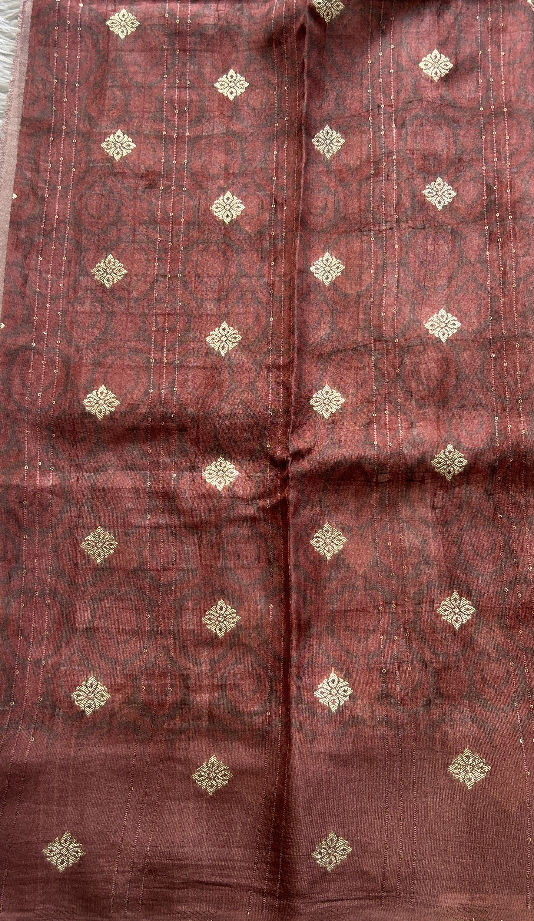 Banarasi Soft Silk Saree Dark Mauve Colored Complemented with a Zari Border. - Sampradaya Designer Studio
