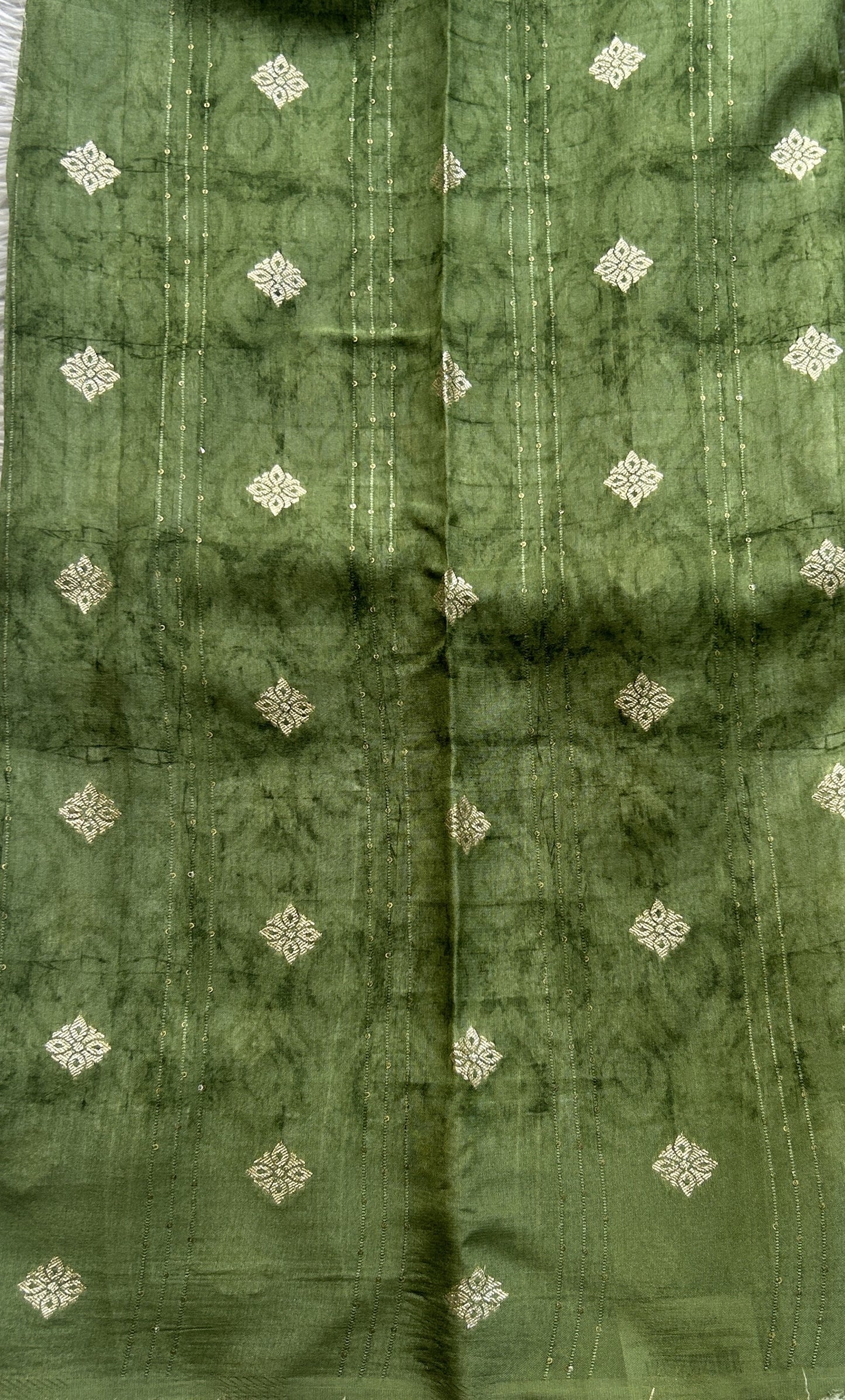 Banarasi Soft Silk Saree Pine Green Colored Complemented with a Zari Border. - Sampradaya Designer Studio
