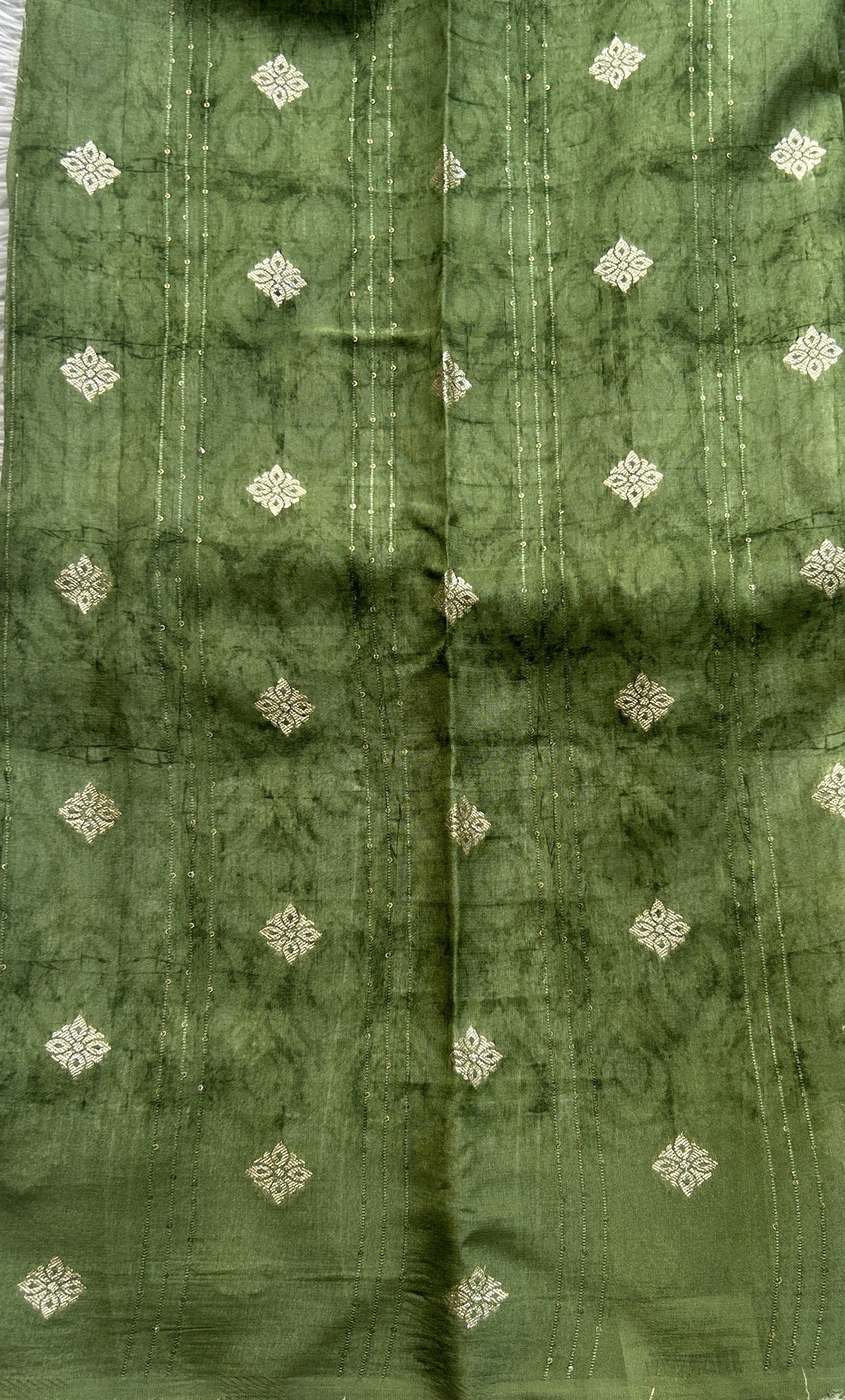 Banarasi Soft Silk Saree Pine Green Colored Complemented with a Zari Border. - Sampradaya Designer Studio