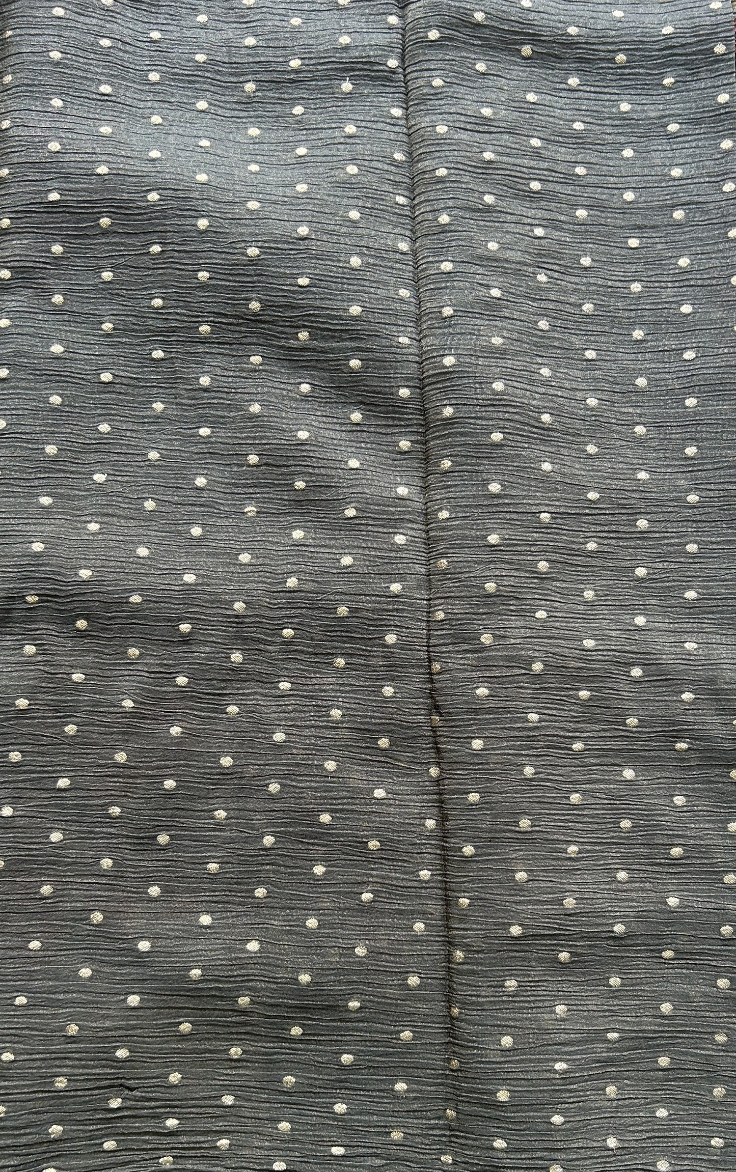 Banarasi Fancy Crushed Saree Gray Colored Complemented with a Zari Border. - Sampradaya Designer Studio