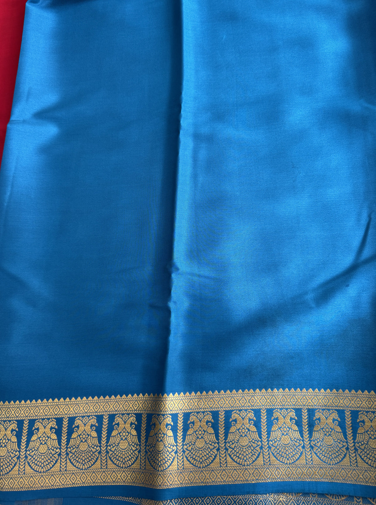 Maroon Mysore Crepe Silk Saree with Silver Zari Border | Pure Handloom | Silk Mark Certified