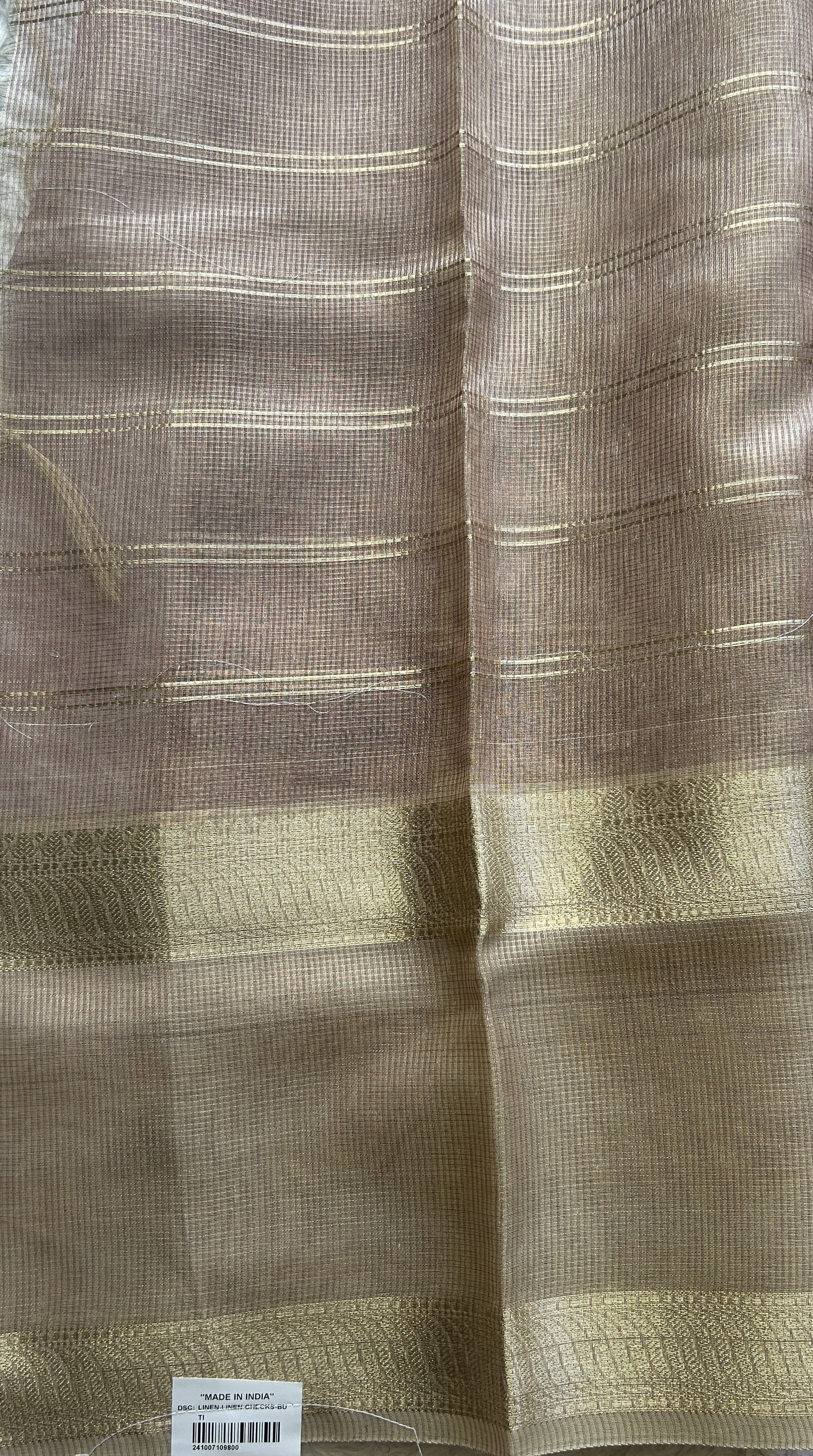 Tissue Silk kota Saree Light Onion Pink colored Complemented with a Buti Border. - Sampradaya Designer Studio