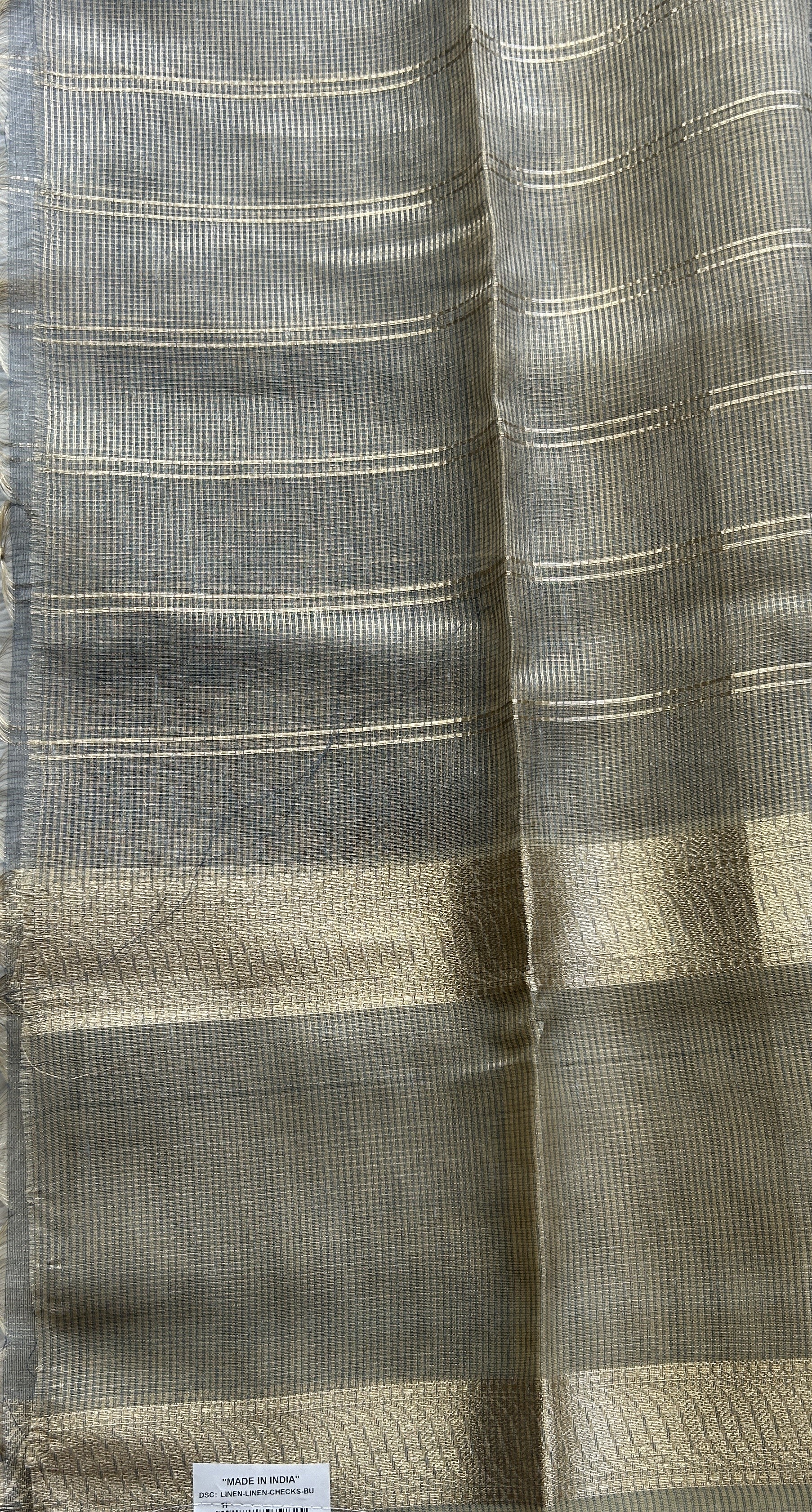 Tissue Silk kota Saree Flint colored Complemented with a Buti Border. - Sampradaya Designer Studio