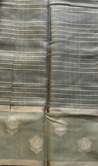 Tissue Silk kota Saree Navy Blue colored Complemented with a Buti Border. - Sampradaya Designer Studio