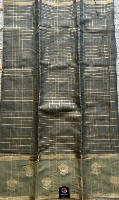Tissue Silk kota Saree Navy Blue colored Complemented with a Buti Border. - Sampradaya Designer Studio