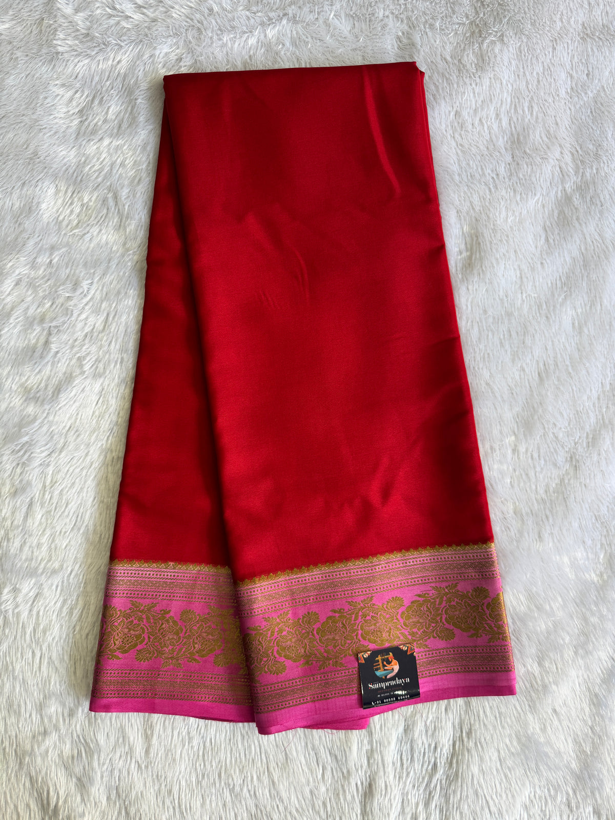 Maroon Mysore Crepe Silk Saree with Silver Zari Border | Pure Handloom | Silk Mark Certified