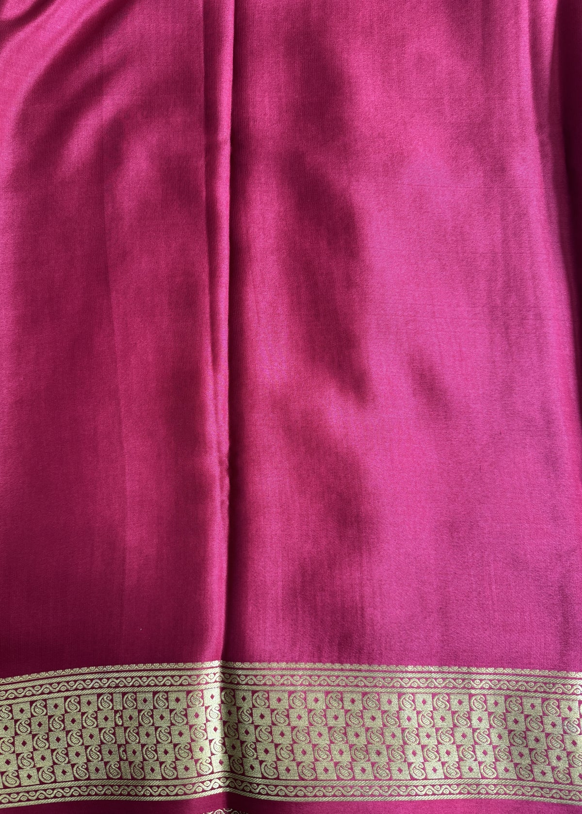 Sea Green Mysore Crepe Silk Saree with Silver Zari Border | Pure Handloom | Silk Mark Certified