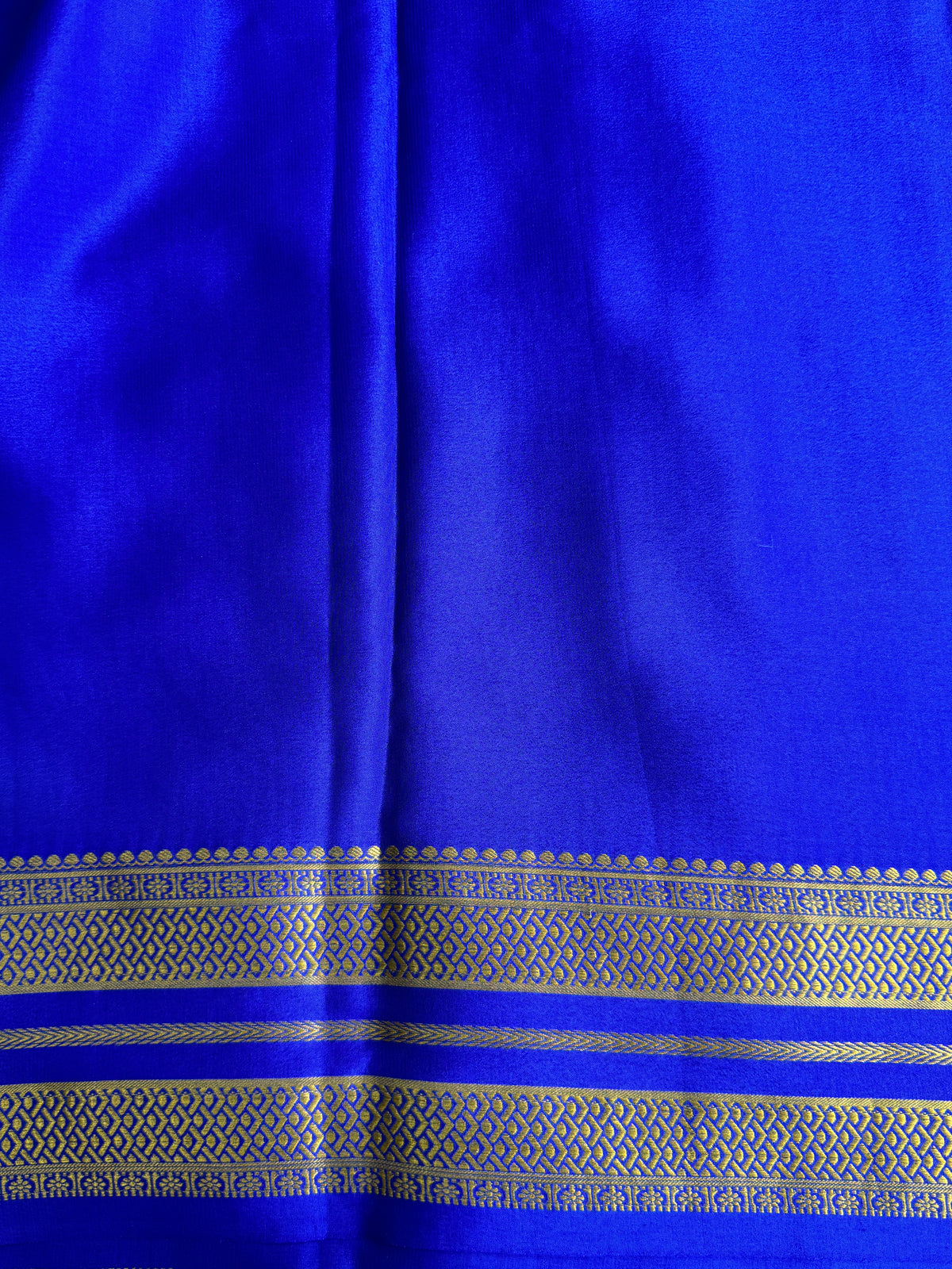 Sea Green Mysore Crepe Silk Saree with Silver Zari Border | Pure Handloom | Silk Mark Certified