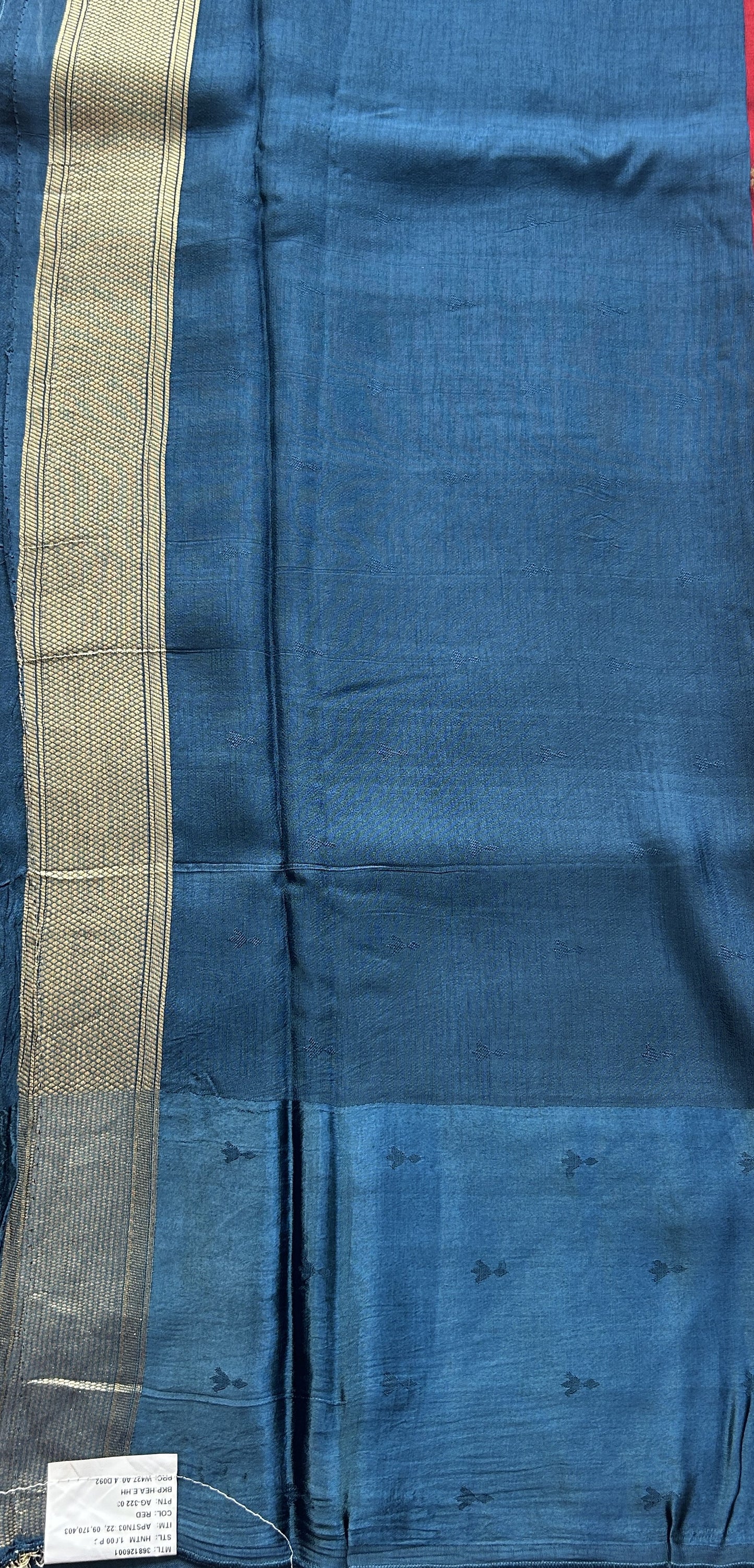 Mona Silk Saree Red Colored Complemented with a Mashrur Border. - Sampradaya Designer Studio