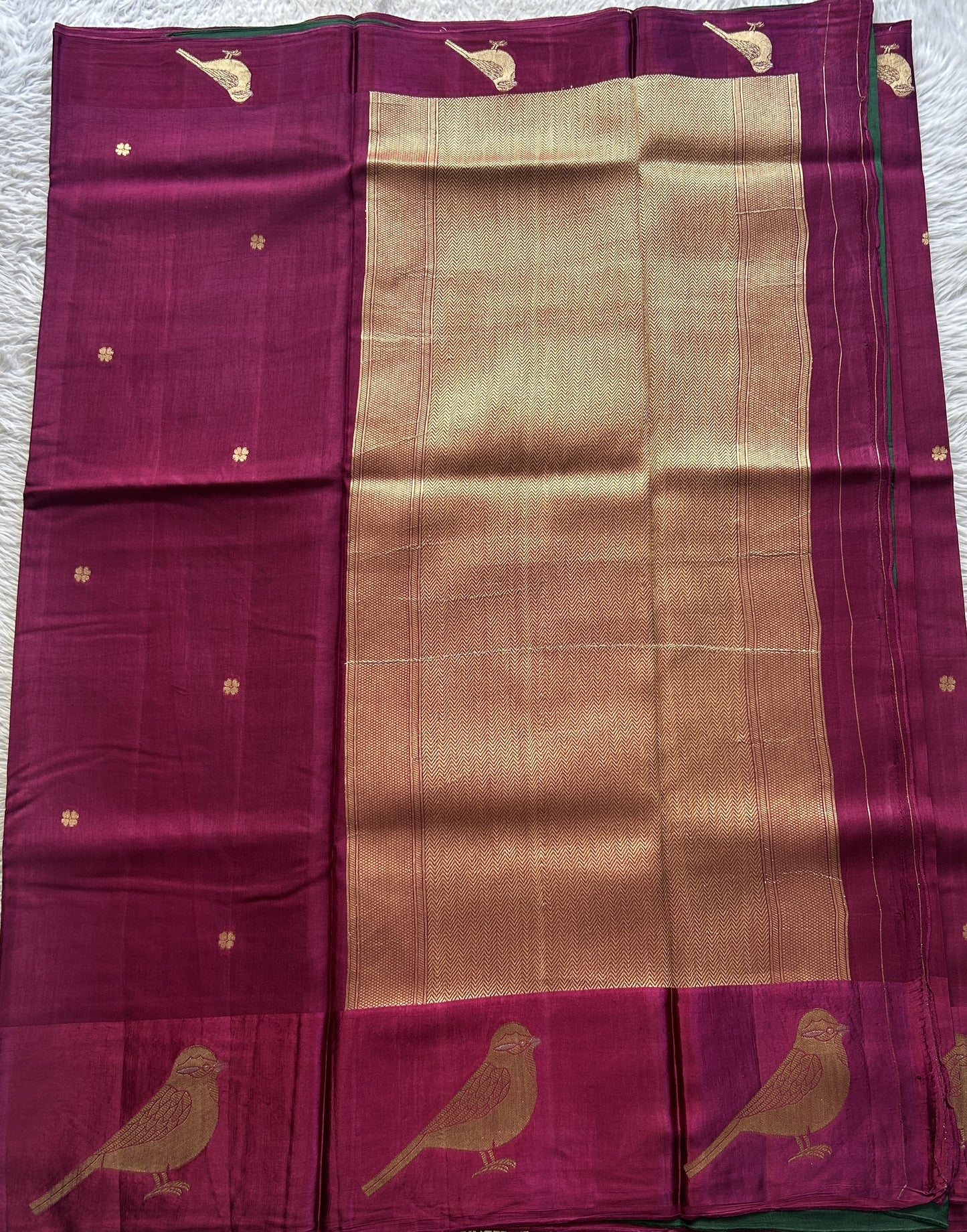 Mona Silk Saree Purple Colored Complemented with a Mashrur Border. - Sampradaya Designer Studio