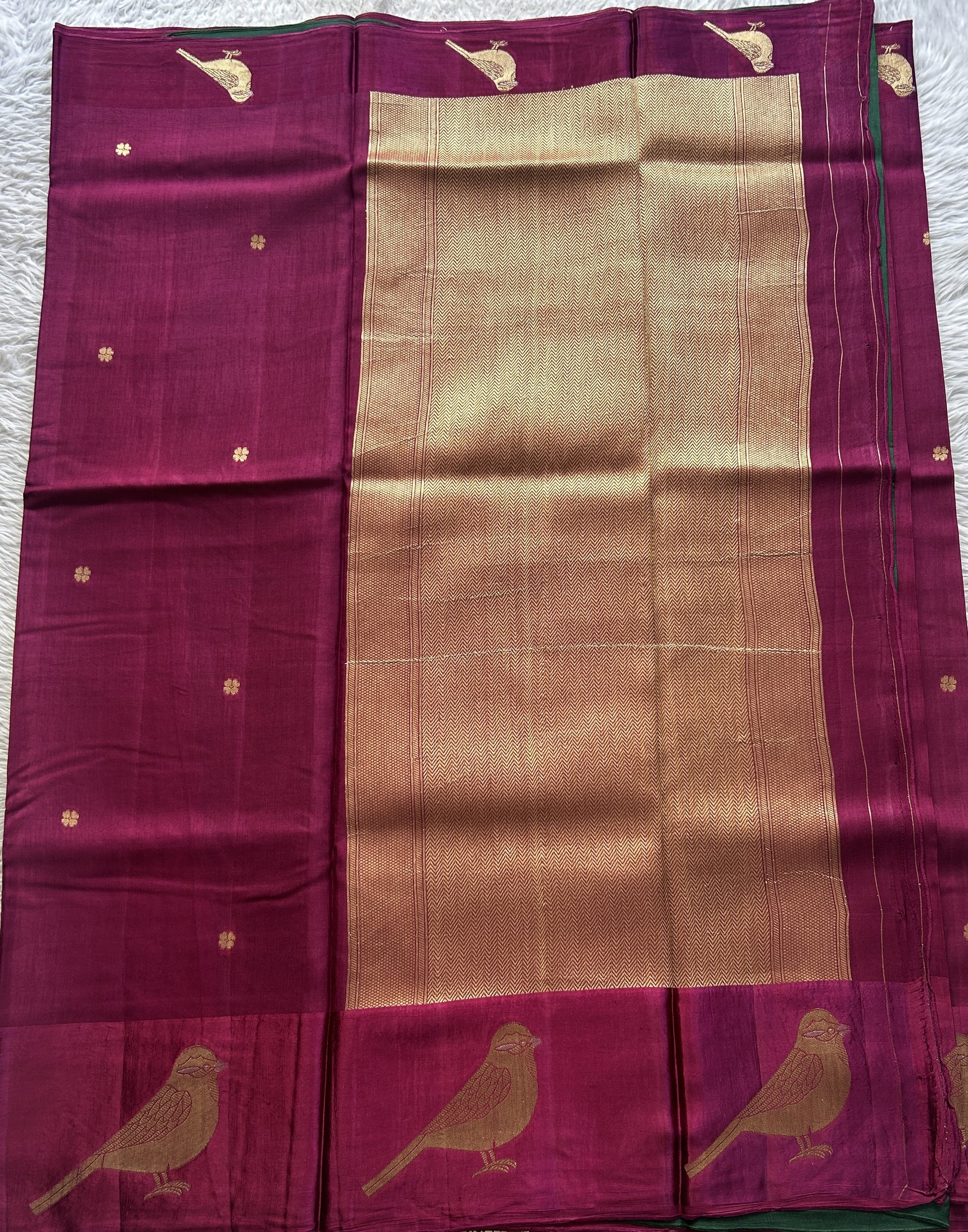 Mona Silk Saree Purple Colored Complemented with a Mashrur Border. - Sampradaya Designer Studio