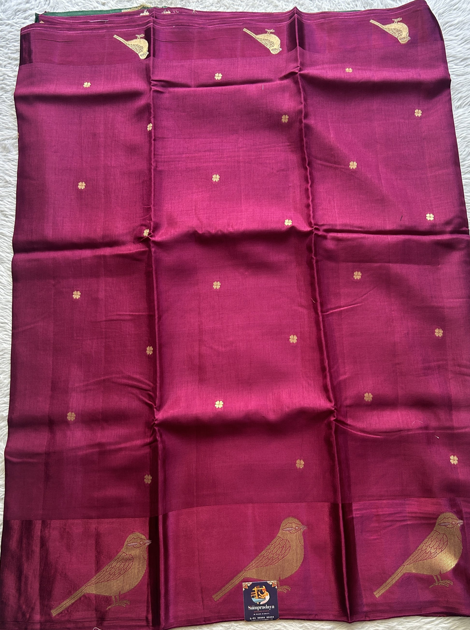 Mona Silk Saree Purple Colored Complemented with a Mashrur Border. - Sampradaya Designer Studio