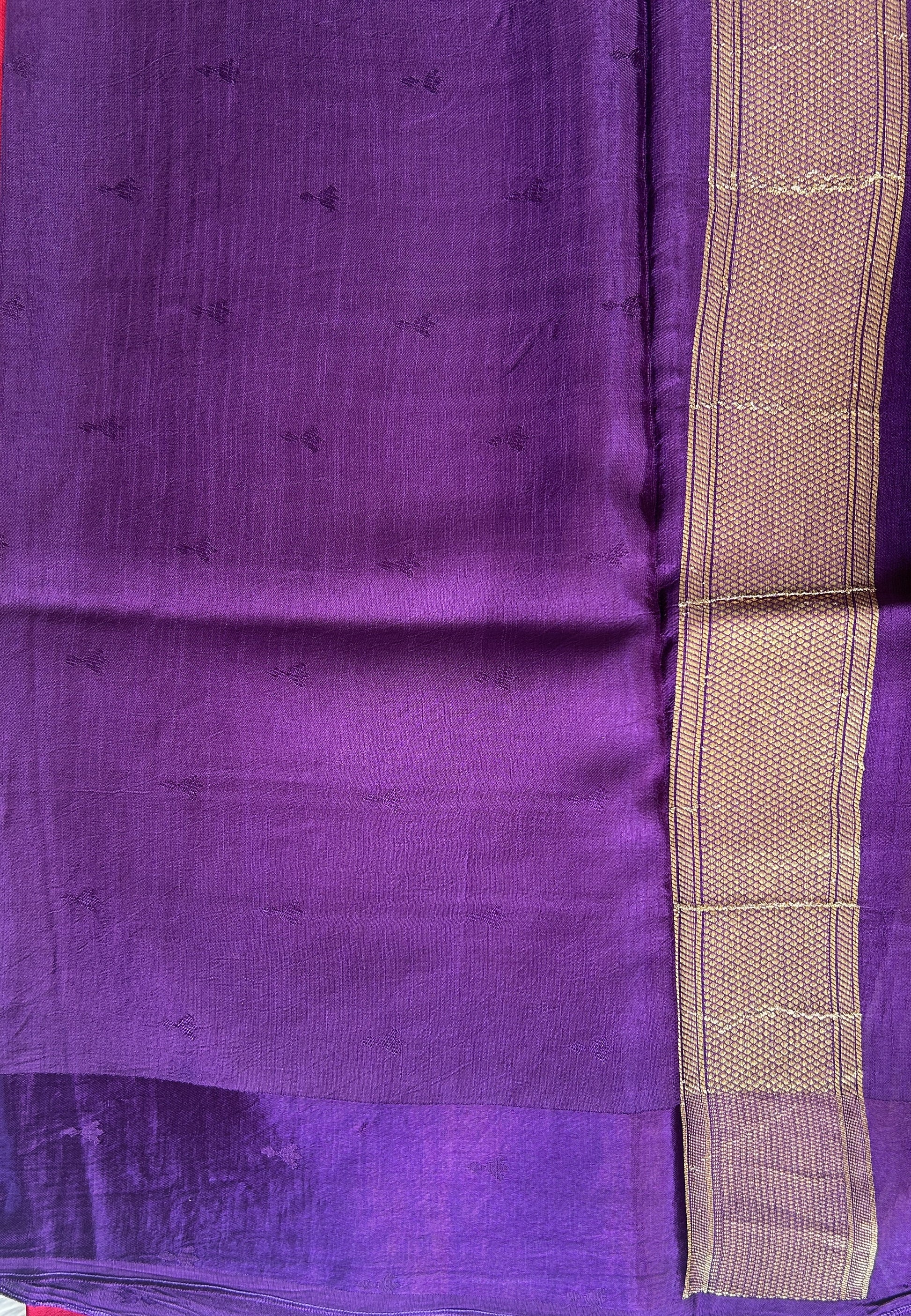 Mona Silk Saree Hot Pink Colored Complemented with a Mashrur Border. - Sampradaya Designer Studio
