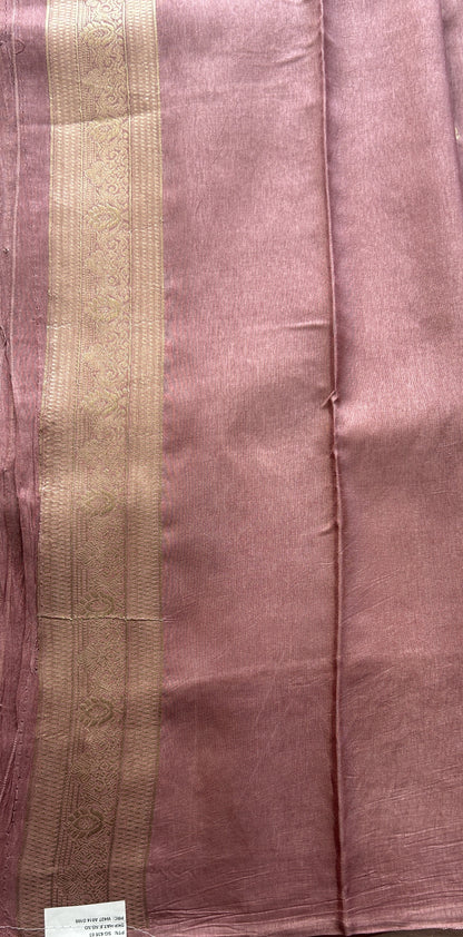Mona Silk Saree Onion Pink Colored Complemented with a Mashrur Border. - Sampradaya Designer Studio