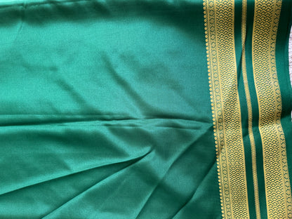 Masted Mysore Crepe Silk Saree with Silver Zari Border | Pure Handloom | Silk Mark Certified