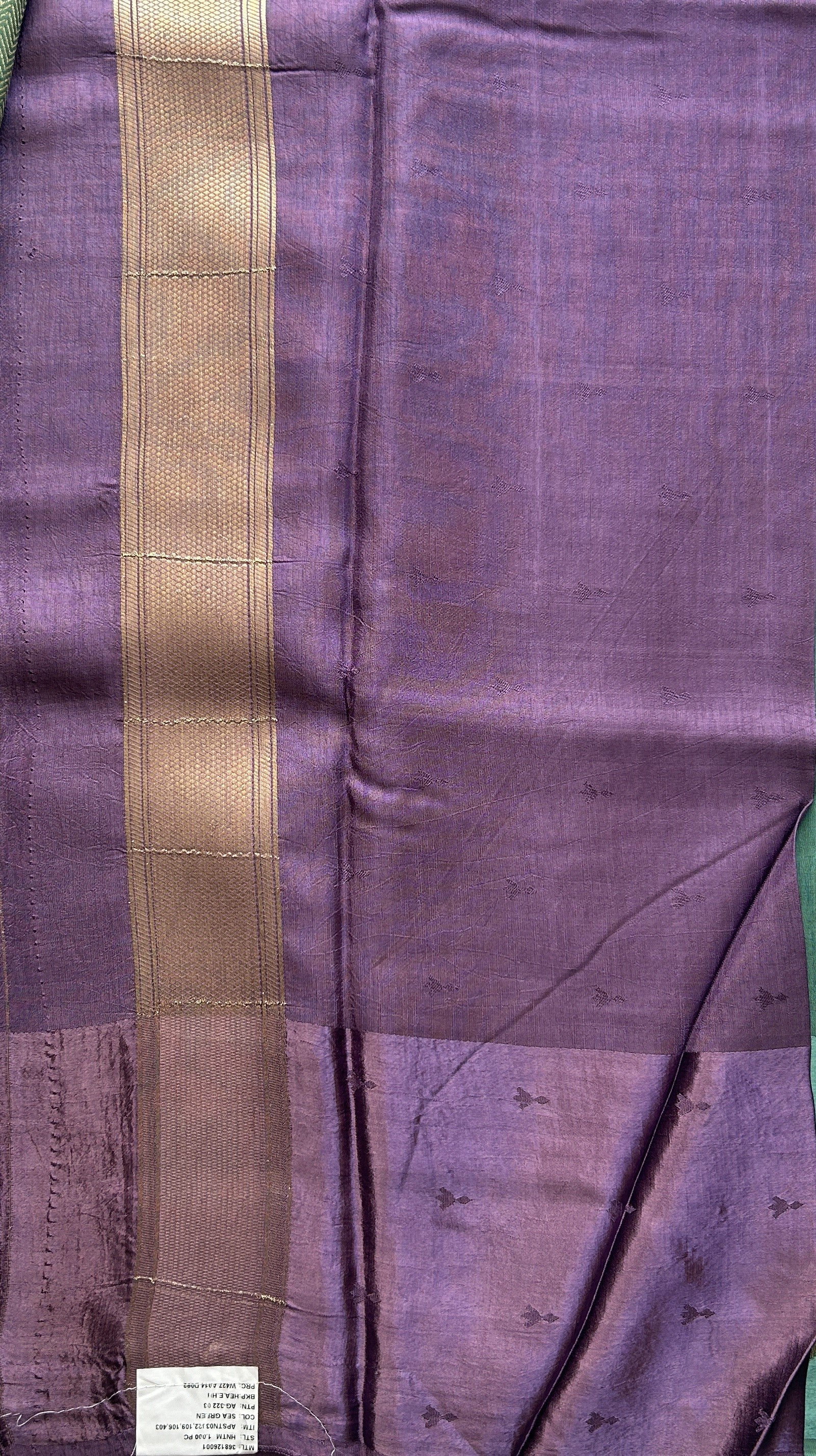 Mona Silk Saree Sea Green Colored Complemented with a Mashrur Border. - Sampradaya Designer Studio