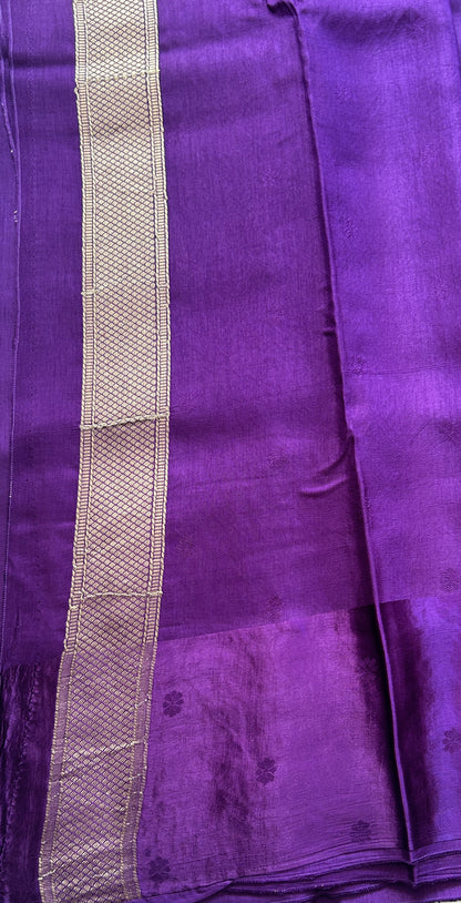 Mona Silk Saree Luxury Purple Colored Complemented with a Mashrur Border. - Sampradaya Designer Studio