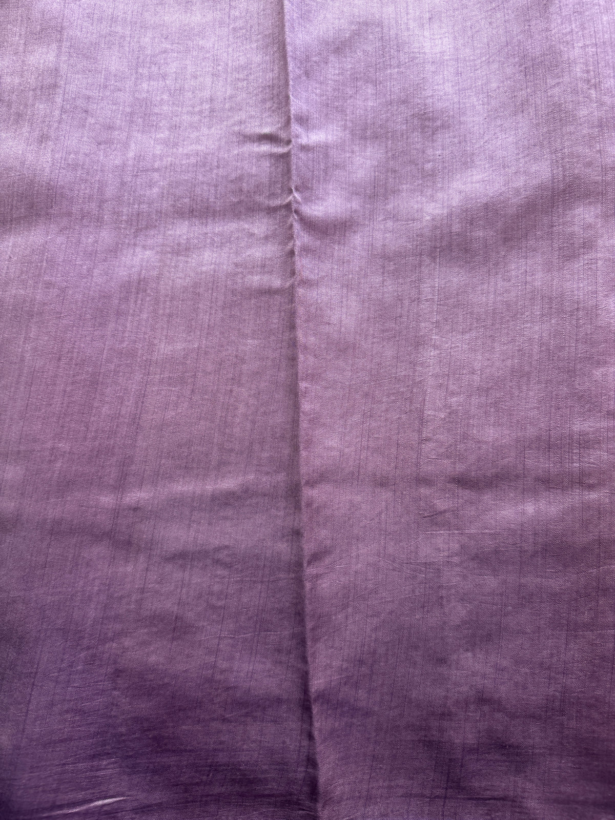 Pure Chiniya Silk Saree Lavender Colored Elegantly Paired with a Gold Zari Border.