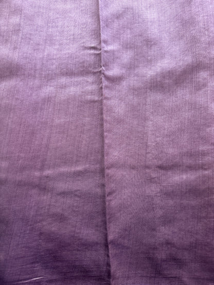 Pure Chiniya Silk Saree Lavender Colored Elegantly Paired with a Gold Zari Border.