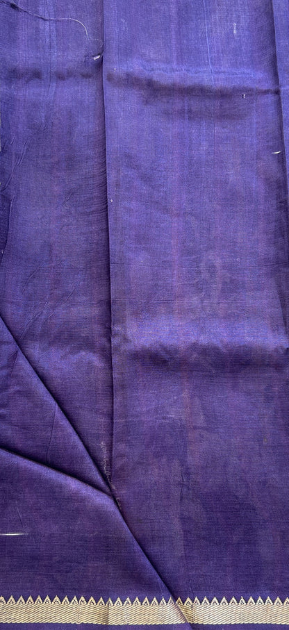 Mangalagiri Pattu Digital Print Saree Purple colored complemented with a Zari Border - Sampradaya Designer Studio