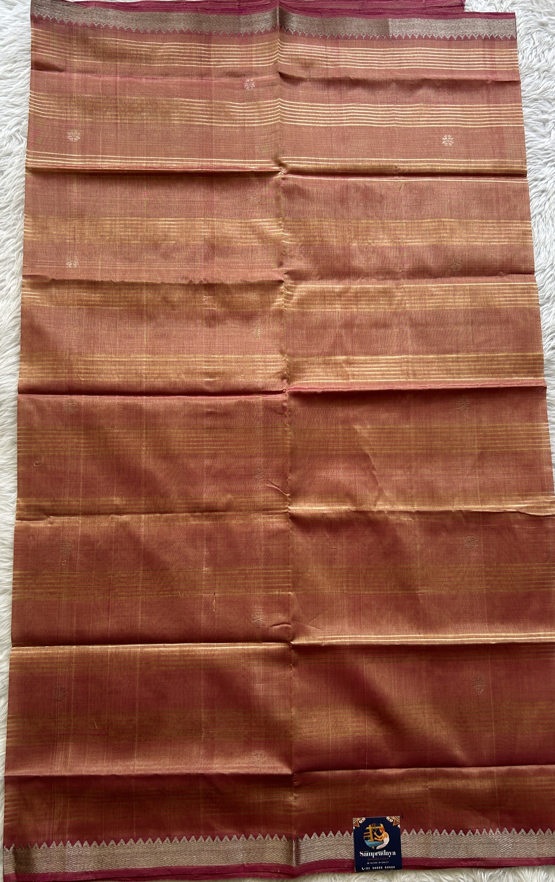 Pure Mangalagiri Pattu Dress Material Onion Pink Colored Paired with a Magenta Pink Color Pattu Dupatta - Sampradaya Designer Studio