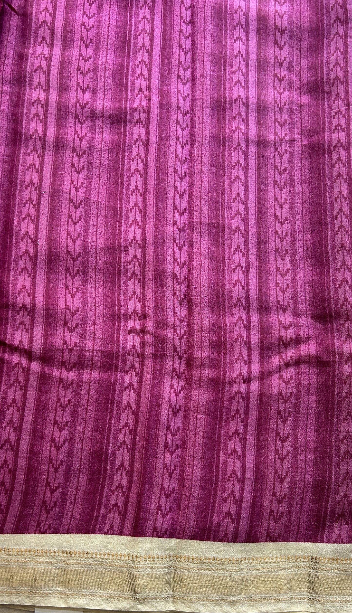 Pure Tussar Silk Saree Cream Color Complemented with a Zari Border. - Sampradaya Designer Studio