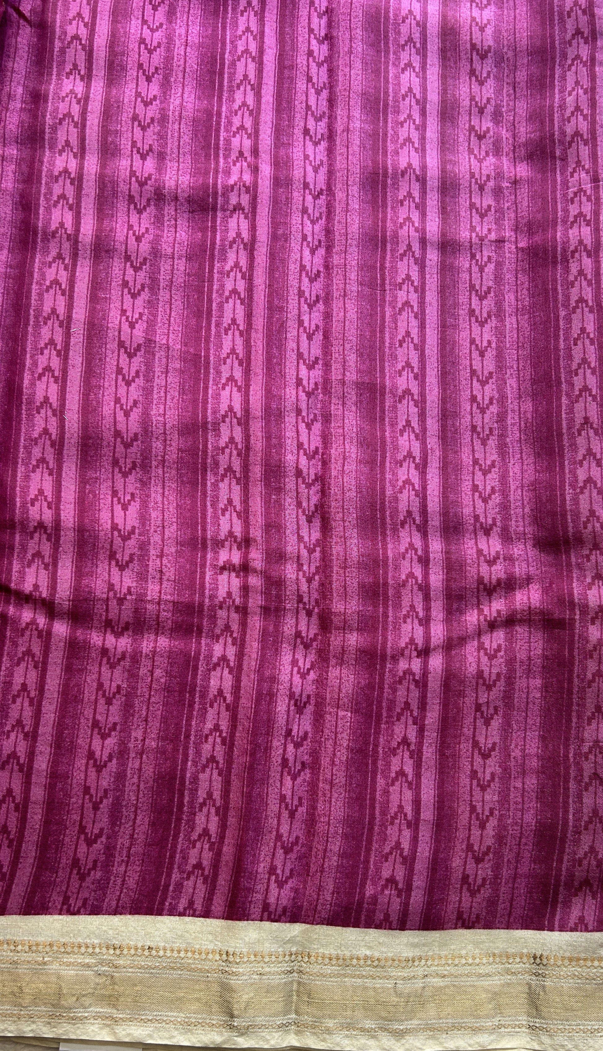 Pure Tussar Silk Saree Cream Color Complemented with a Zari Border. - Sampradaya Designer Studio