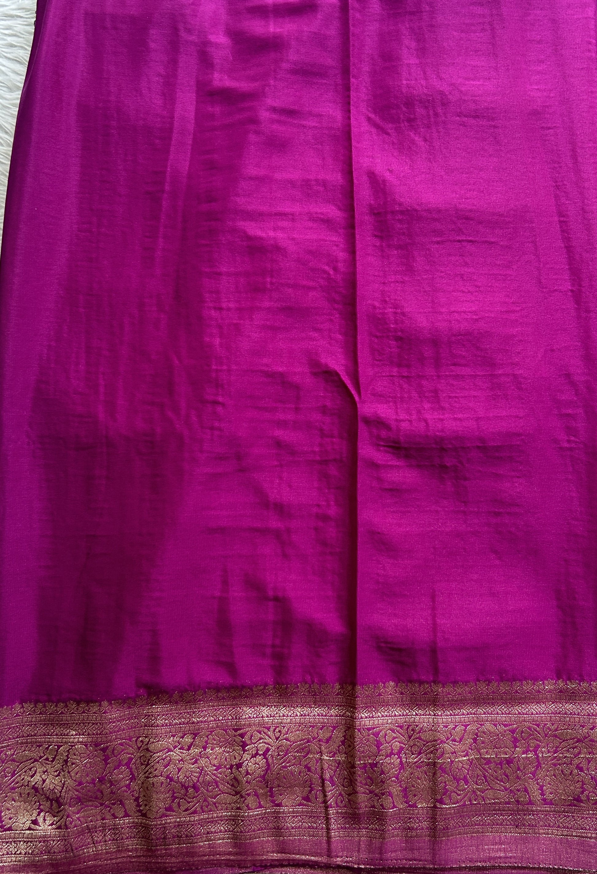 Semi Georgette Saree Dark Blue Colored Elegantly Paired with a Zari Border. - Sampradaya Designer Studio