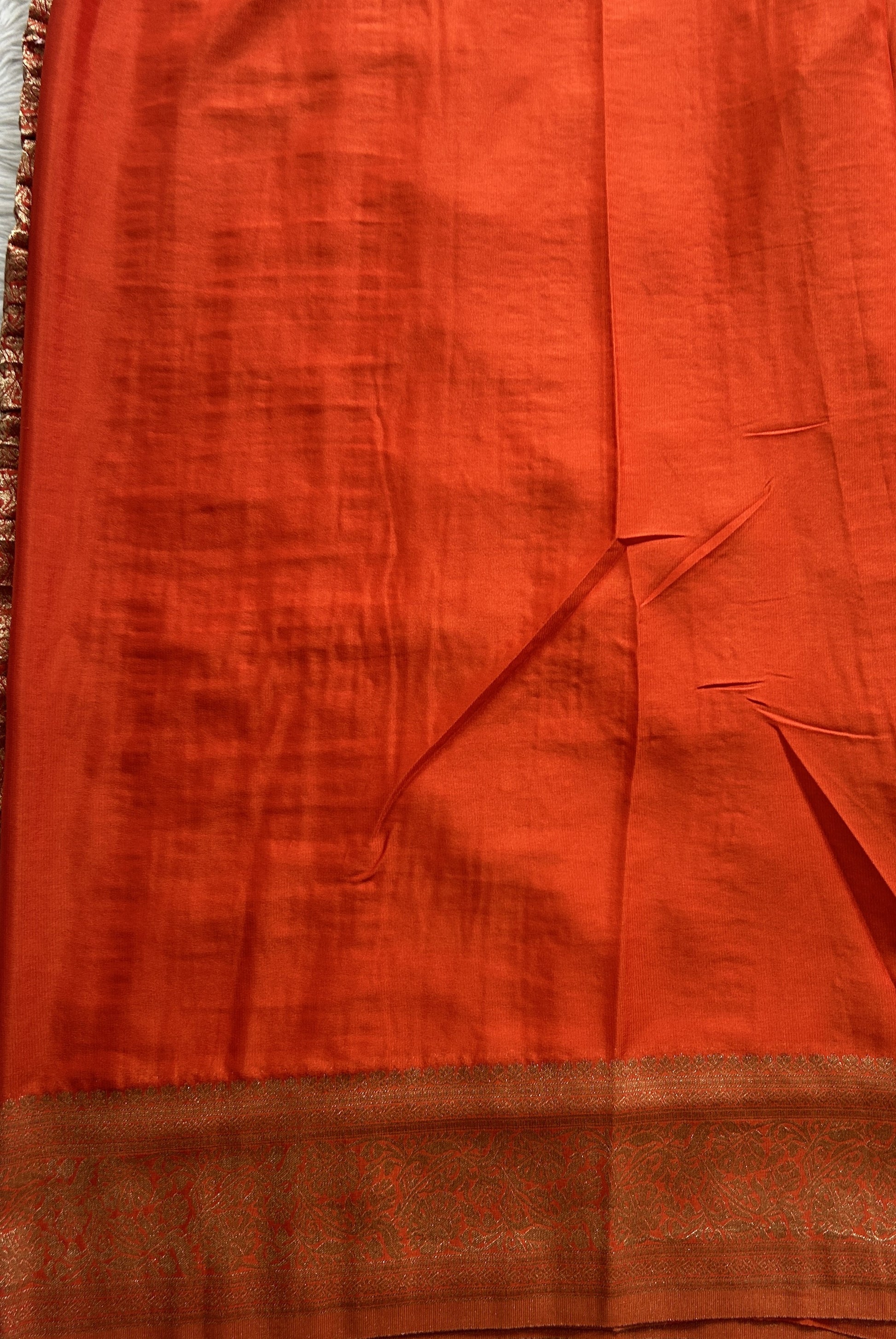 Semi Georgette Saree Purple Colored Elegantly Paired with a Zari Border. - Sampradaya Designer Studio