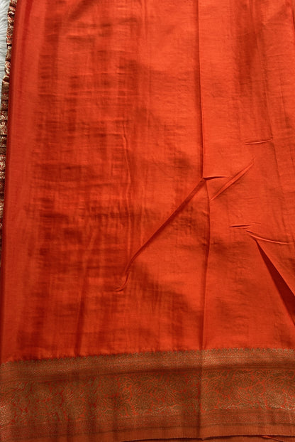 Semi Georgette Saree Purple Colored Elegantly Paired with a Zari Border. - Sampradaya Designer Studio