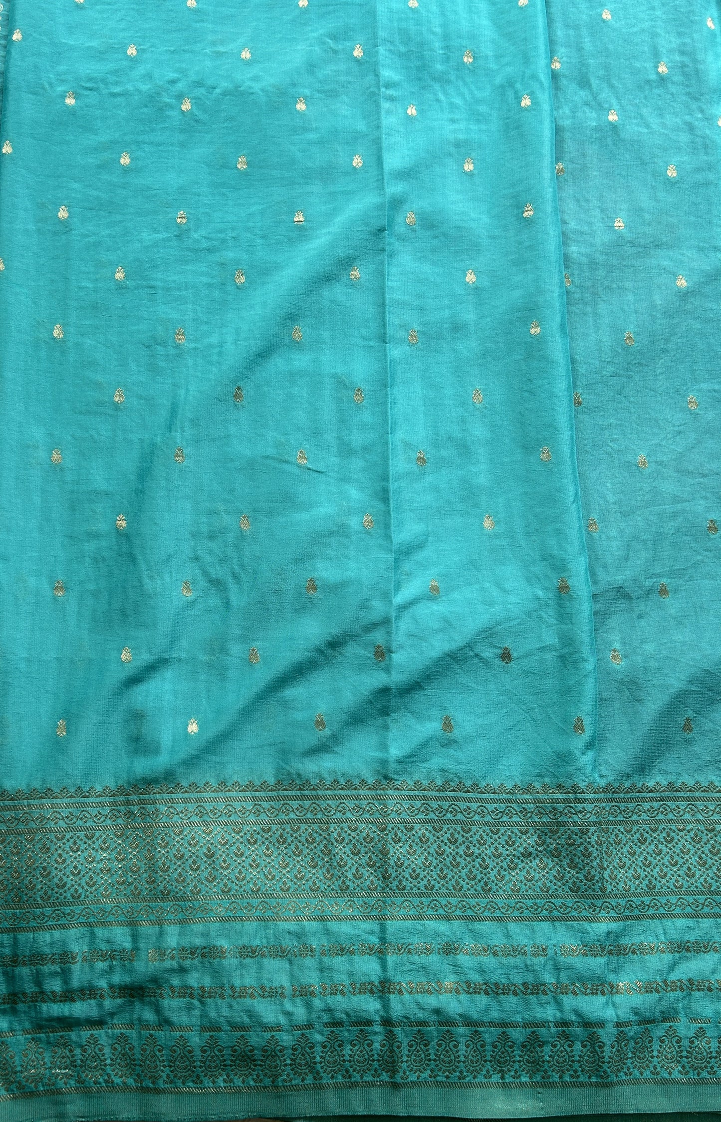 Semi Georgette Saree Navy Blue Colored Elegantly Paired with a Zari Border. - Sampradaya Designer Studio