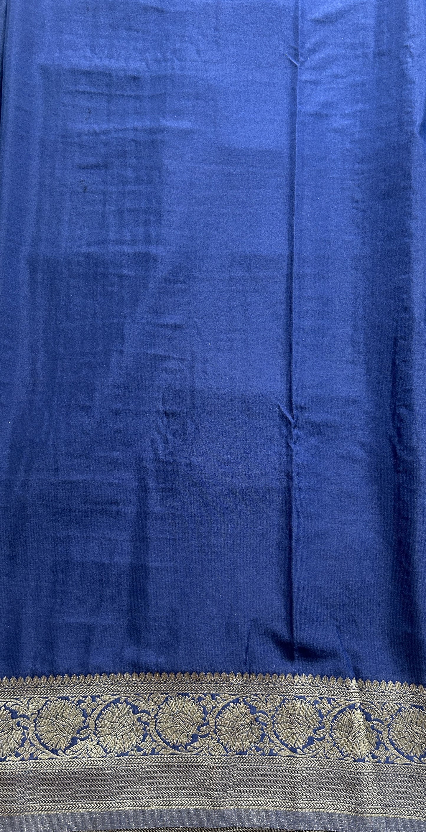 Semi Georgette Saree Aqua Blue Colored Elegantly Paired with a Zari Border. - Sampradaya Designer Studio