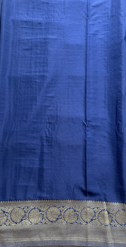 Semi Georgette Saree Aqua Blue Colored Elegantly Paired with a Zari Border. - Sampradaya Designer Studio