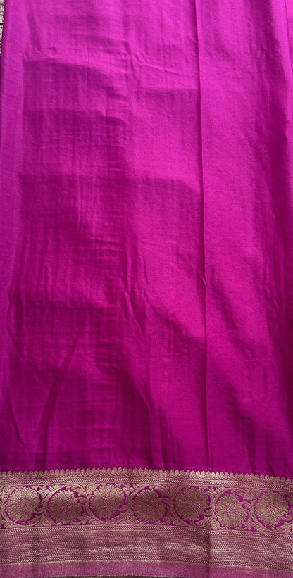 Semi Georgette Saree Peach Colored Elegantly Paired with a Zari Border. - Sampradaya Designer Studio