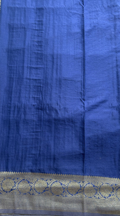 Semi Georgette Saree Lavender Colored Elegantly Paired with a Zari Border. - Sampradaya Designer Studio