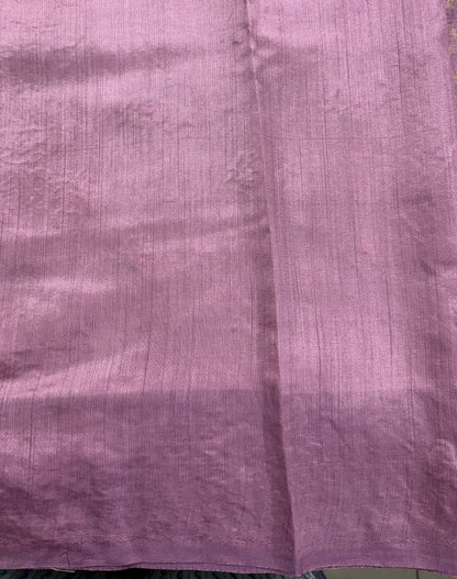 Pure Chiniya Silk Saree Mauve Colored Elegantly Paired with a Gold Zari Border