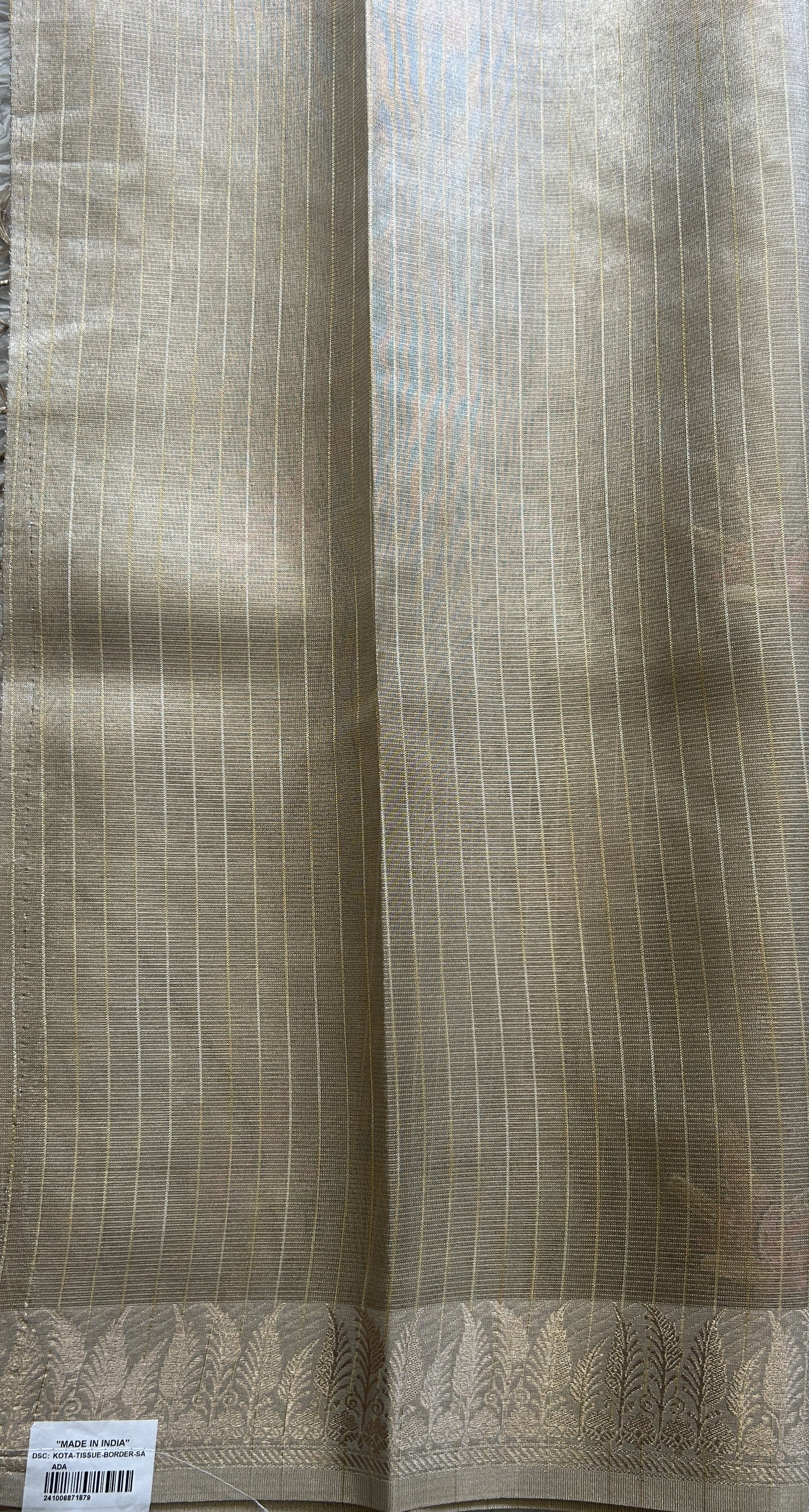 Banarasi Tissue Fancy Saree Biscuit Colored Paired with a Zari Border. - Sampradaya Designer Studio