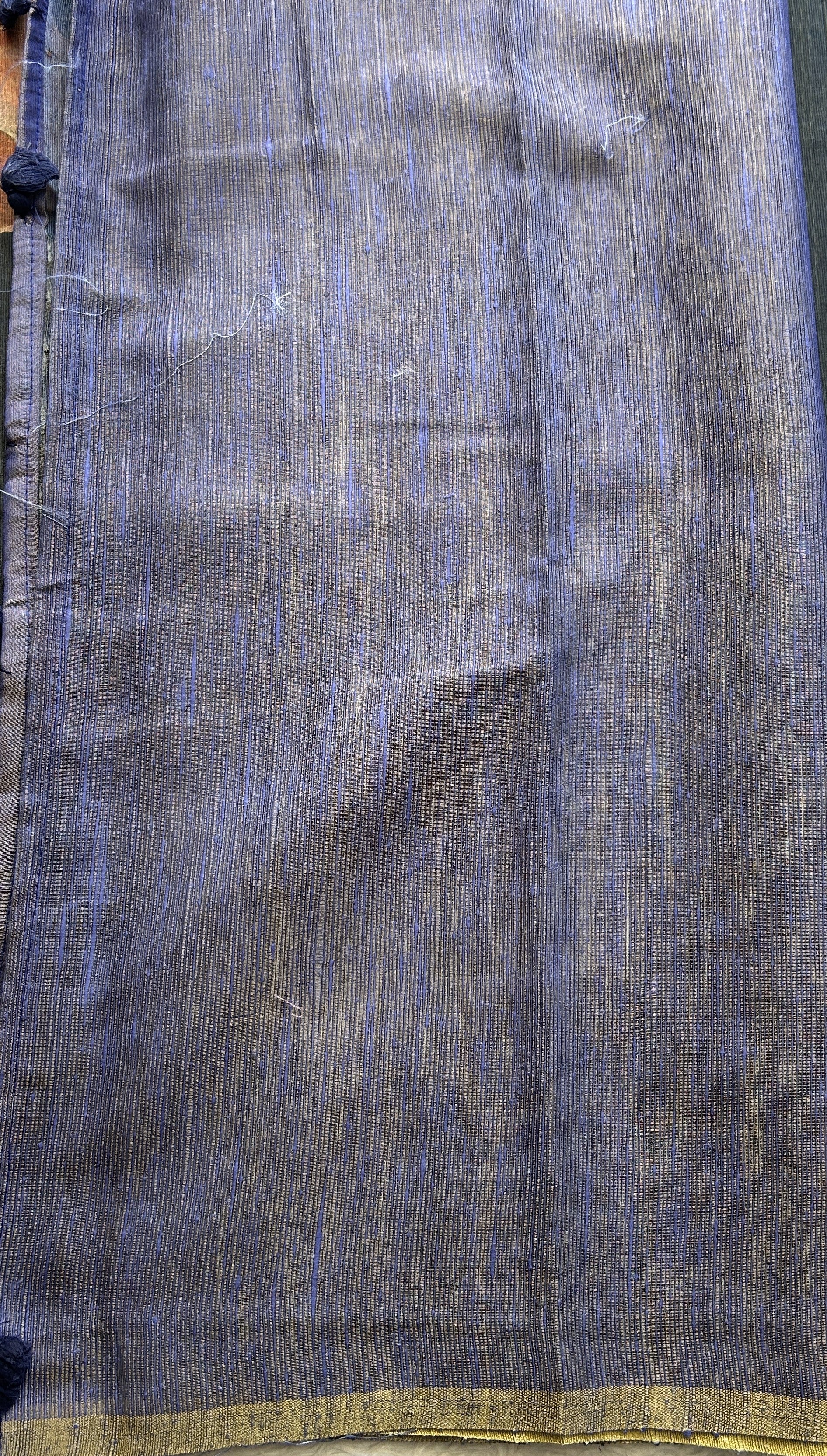 Banarasi Tissue Fancy Saree Navy Blue Colored Paired with a Borderless. - Sampradaya Designer Studio