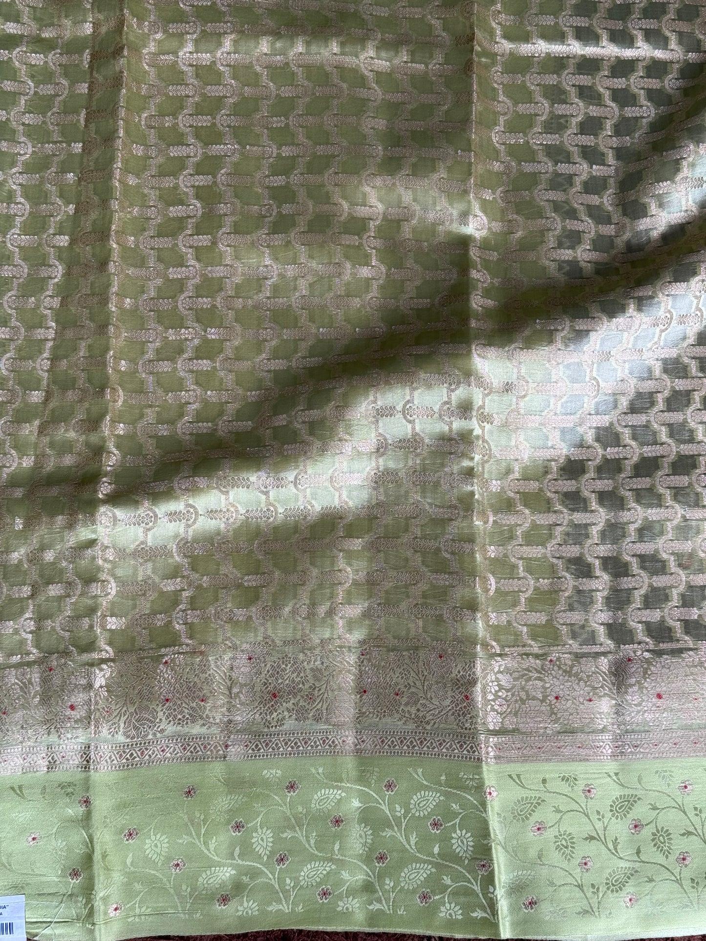 Chiniya Silk Saree Violet Colored Elegantly Paired With a Zari Border - Sampradaya Designer Studio