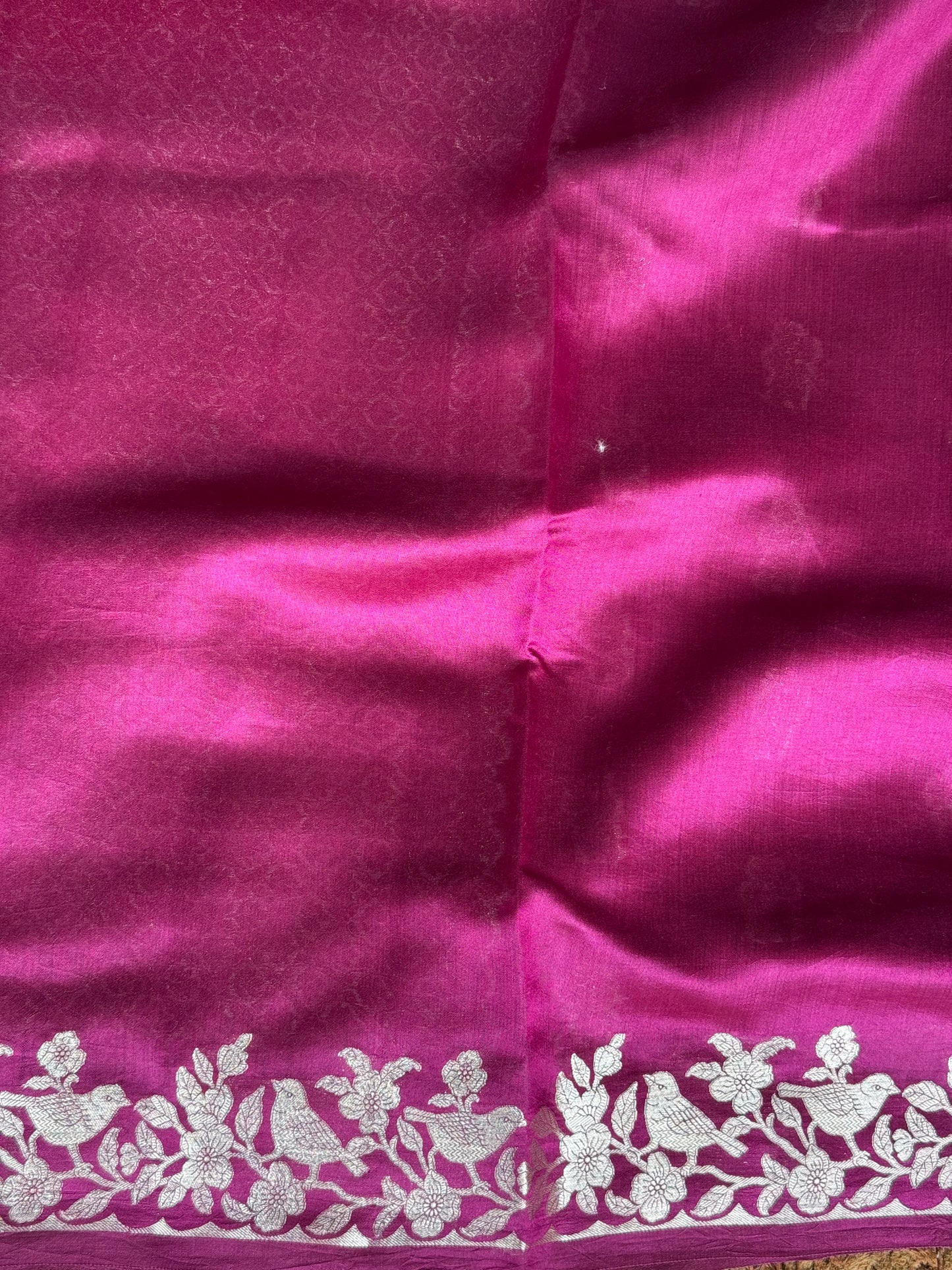 Chiniya Silk Saree Light Wine Colored Elegantly Paired With Zari Border - Sampradaya Designer Studio