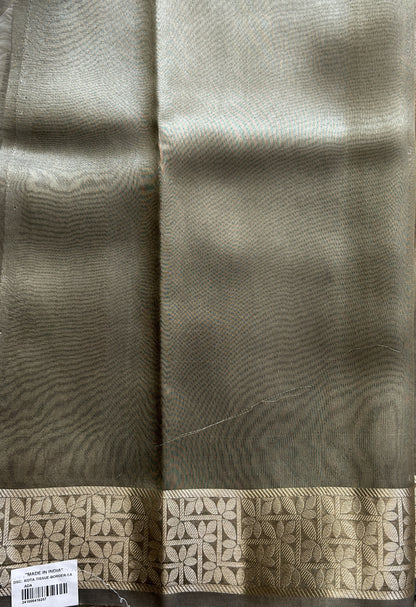 Banarasi Tissue Fancy Saree Light Green Colored Paired with a Zari Border. - Sampradaya Designer Studio