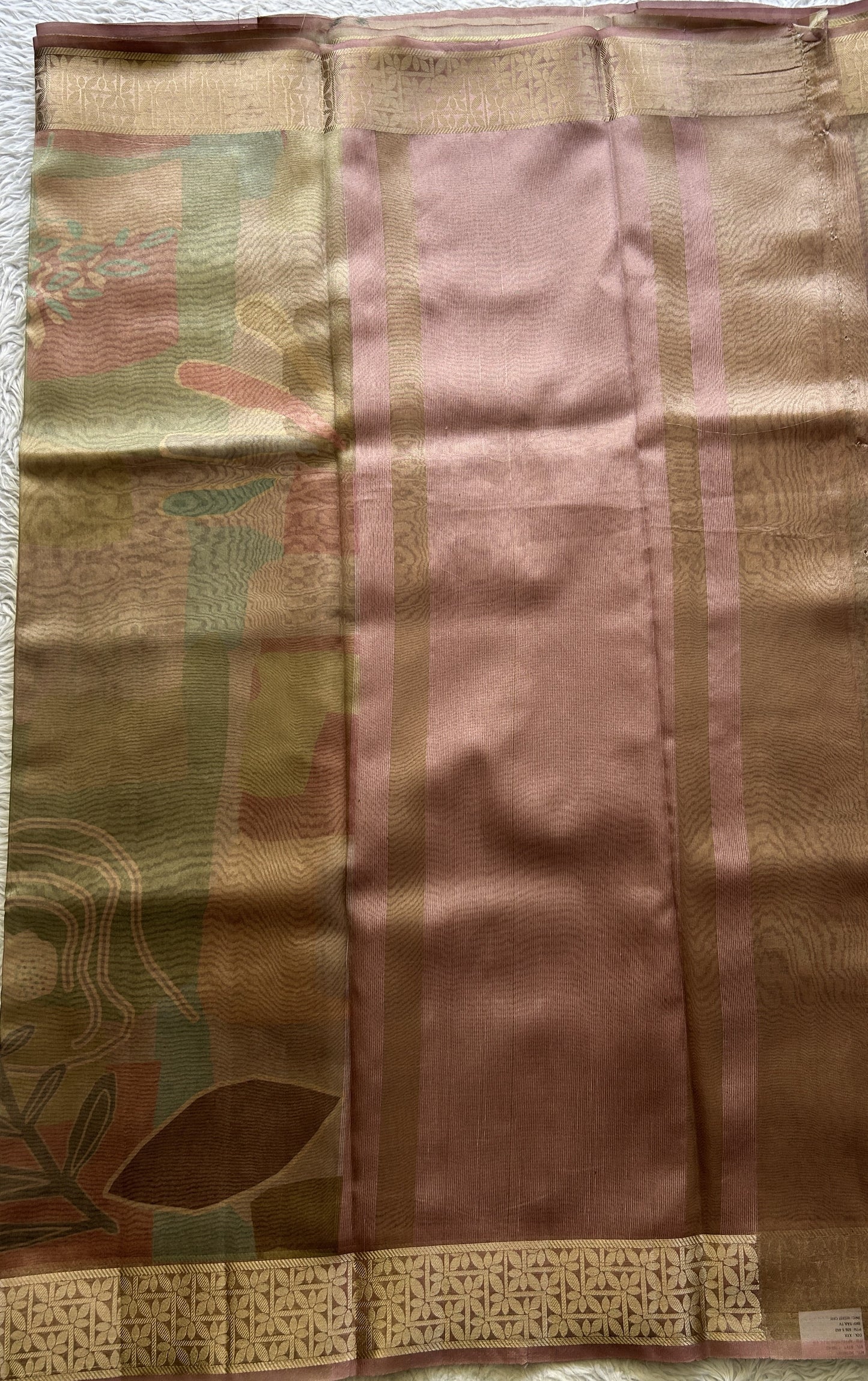 Banarasi Tissue Fancy Saree Onion Pink Colored Complemented with a Zari Border. - Sampradaya Designer Studio